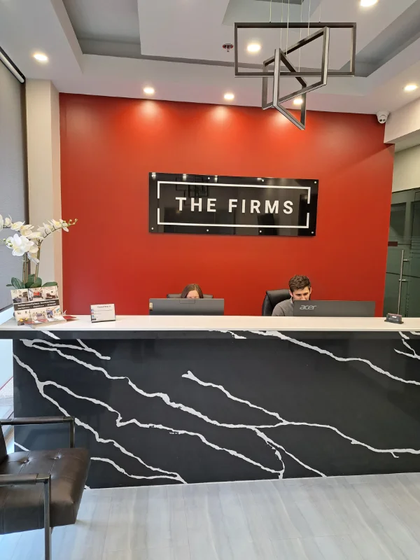 Reception area of The Firms office.